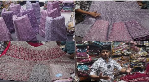 sequence work bridal lehenga