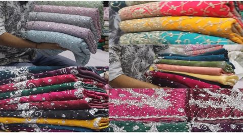 full stone work saree