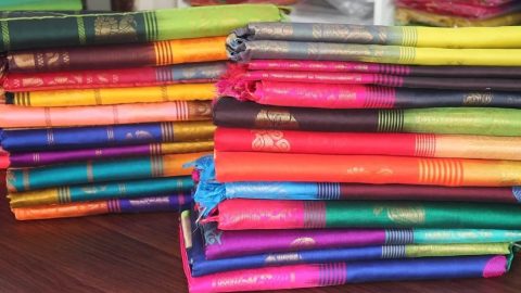 heavy work cotton saree