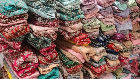 lehenga stone work design