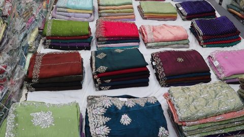 Latest stone work saree